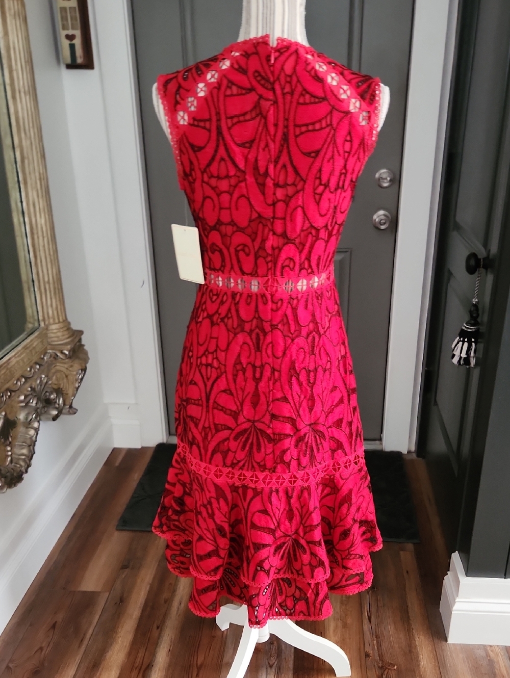 Just Me Red And Black Dress - Picture 4 of 10